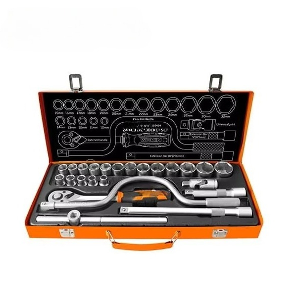 Socket Set - طقم مفاتيح ربط 24 قطعة مقاس